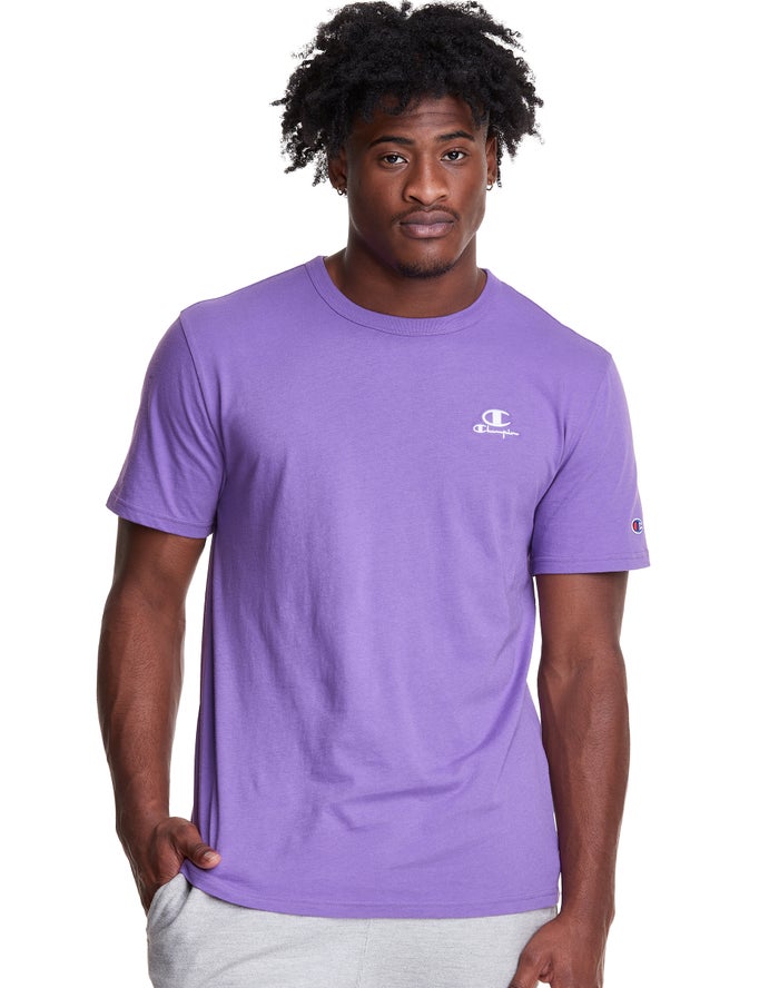 Champion Mens T-Shirt NZ - Lightweight C Logo Applique Purple ( 2690-CVTHB )